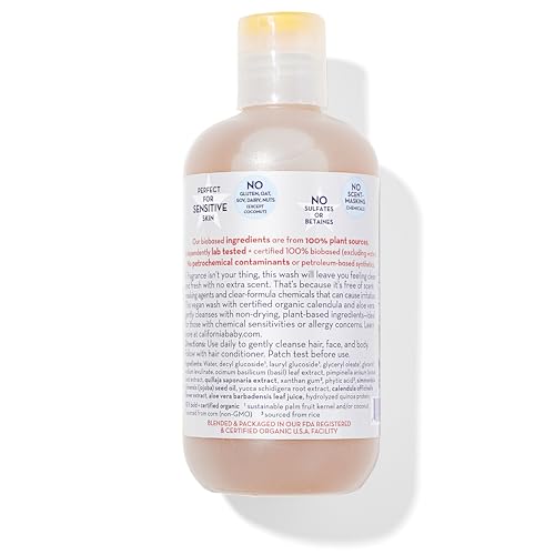 California Baby - Shampoo e Sabonete Líquido California Kids Super Sensível Sem Fragrância | 100% Natural | Cuidados Suaves para Crianças | Shampoo Sem Fragrância para Crianças | Sabonete Hipoalergênico | 251 mL