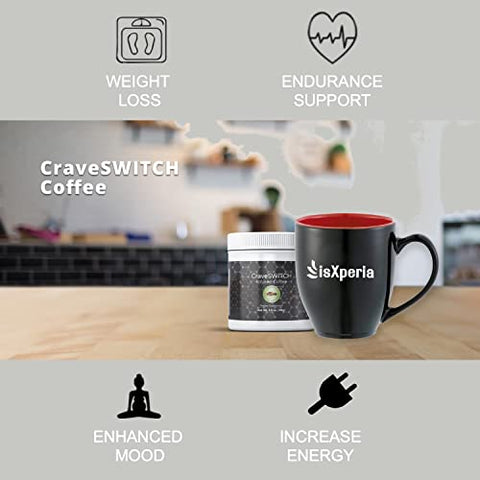 isXperia - Café Bold CraveSWITCH – Café Colombiano Arabica com Antioxidantes – Café Termogênico Nootrópico Infundido – Suporte Natural aos Níveis de Energia – 3,5g de Pó, 30 Porções