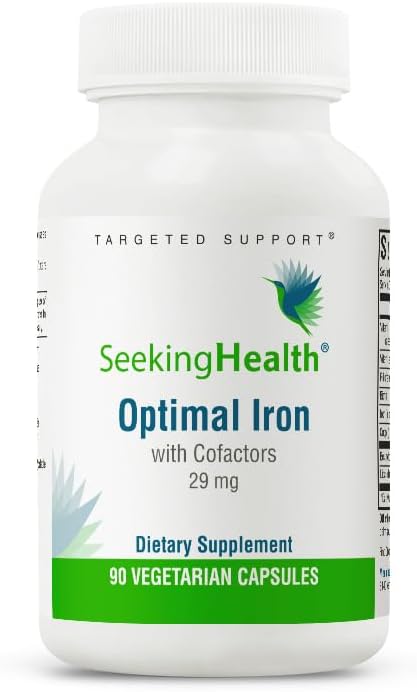Optimal Iron – Suporte ao Metabolismo de Ferro | 60 cápsulas | 30mg de Ferro por dose | Aumenta a Absorção de Ferro | Marca Seeking Health - Seeking Health