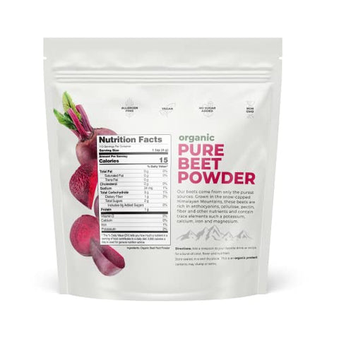Nations Nutrition - Pó de Beterraba Orgânica Pura – Superfood de Circulação de Óxido Nítrico, Apoia o Fluxo Sanguíneo – 100g
