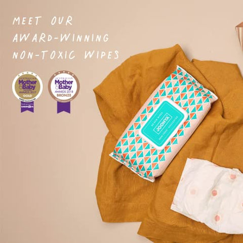 JOONYA - Joonya Baby Wipes – Lenços umedecidos para bebês não tóxicos e amigos do meio ambiente para uma pele calma e saudável – Lenços sem fragrância – Lenços para bebês em quantidade – 3 pacotes de 80 lenços para fraldas (240)