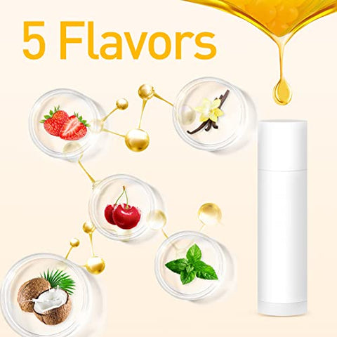 Dmsky - DMSKY 100-Pack Bálsamo Labial a Granel 5 Sabores com Vitamina E e Óleo de Coco 100%%, Produto para Cuidados Labiais, Hidratante para Lábios Ressecados