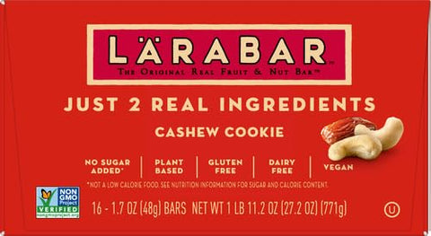 LÄRABAR - Larabar Cashew Cookie: Barra Vegana Sem Glúten com Frutas