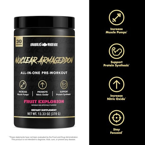 Nuclear Armageddon Pré-Treino em Pó para Homens – Explosão de Energia e Desempenho Máximo - Anabolic Warfare