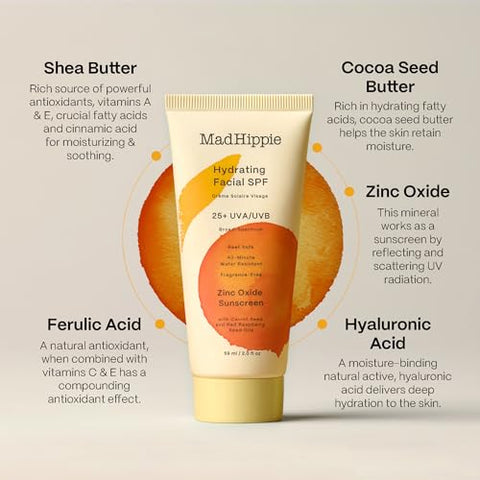 Protetor Facial Hidratante FPS 25, 60 ml - Mad Hippie