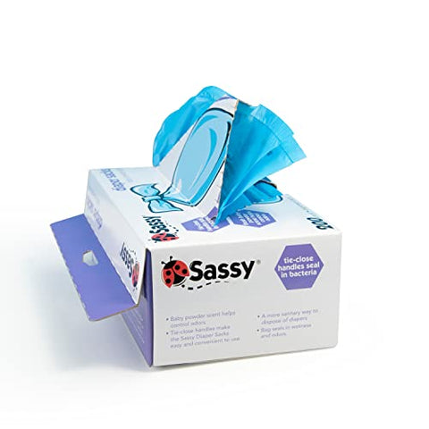 Sacos Descartáveis para Fraldas Sassy, 200 Unidades (Pacote com 2) – Práticos e Convenientes