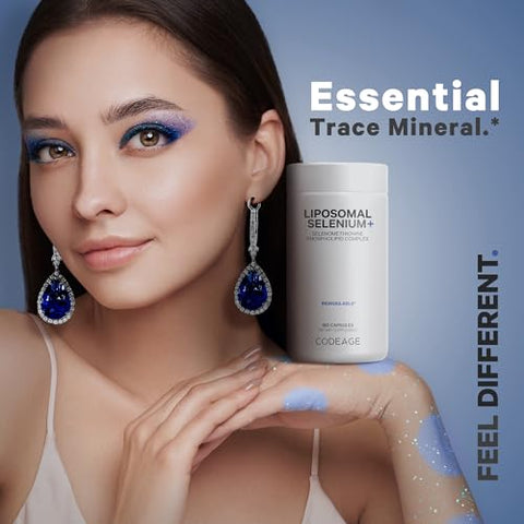Selenium 200 mcg – Suplemento de 6 Meses, Suporte Imunológico, Cofator Mineral Selenometionina, Fosfolipídios, Vegano, Entrega Lipossomal, 180 Cápsulas - Codeage