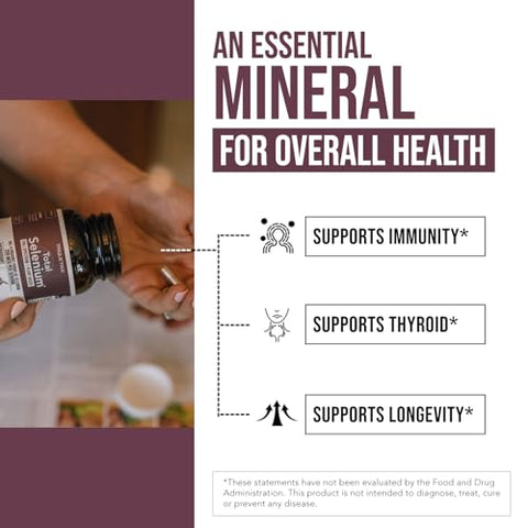 Triquetra Health - Total Selenium – 200 mcg, Selênio à Base de Plantas – Espectro Completo, Contém 4 Formas Orgânicas Essenciais de Selênio, Incluindo Selenometionina – Extraído do Alho – 60 Cápsulas