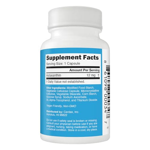 ZanthoSyn - Astaxantina, Triplo Poder (12mg) x Triplo de Bioabsorção (3X Absorção na Corrente Sanguínea), Pureza Superior, Livre de OGM, Livre de Principais Alergênicos, Sem Sabor de Peixe, 90 Cápsulas Vegetais