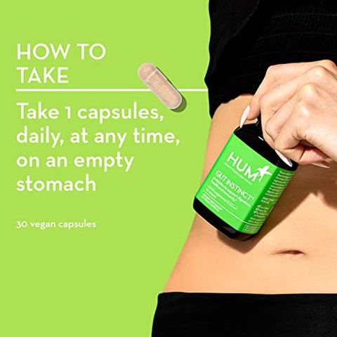 Gut Instinct – Probióticos Diários para Saúde Digestiva de Mulheres e Homens – Cepas de Lactobacillus Bifidobacterium para Inchaço, Suporte Imunológico e Diversidade Saudável do Intestino (90 cápsulas) - HUM