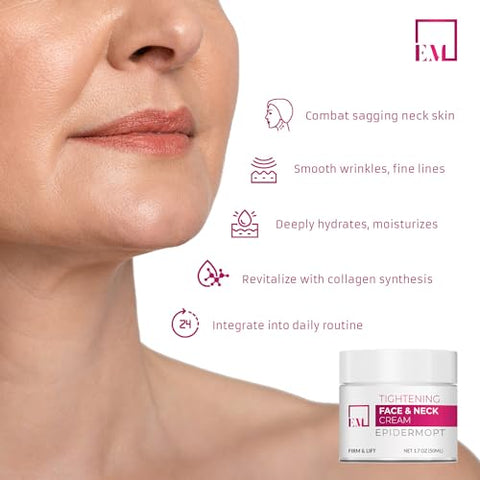 EpidermOpt - Creme Firmador para Pescoço: Tonifica, Firmeza, Melhora a Aparência – 50ml Hidratante para Efeito Lifting Instantâneo
