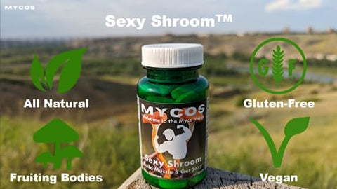 Mycos Shrooms: Sexy Shroom, Aumenta o Desejo Sexual e Desempenho Físico, Suplemento de Cogumelo com Extração Específica
