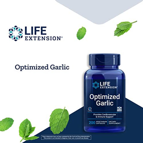 Extrato de Alho Otimizado 1200 mg – Suplemento de Alho para Saúde Cardíaca - Life Extension