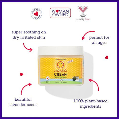 Creme de Calêndula | Creme Facial Ultra-Suavizante para Bebês | 100% à Base de Plantas | Calêndula Orgânica Aloe Vera | Fragrância de Lavanda | Loção para Pele Sensível do Bebê | Alergia - California Baby
