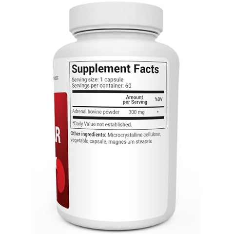 Dr. Berg Nutritionals - Dr. Berg Adrenal Glandular – Fórmula de Equilíbrio Hormonal que Suporta a Função Adrenal Saudável – Suplemento de Suporte Adrenal – 60 Cápsulas