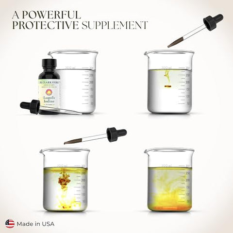 Dr Clark - Dr. Clark Lugol’s Iodine 2% – Solução de Iodo Aquoso de Iodeto de Potássio e Iodo Granular 2% – Alívio Natural para o Estômago e Cuidados de Saúde – 30 ml com Conta-gotas