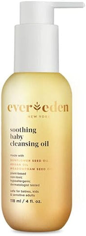 Óleo de Limpeza Calmante para Bebês, 118 ml | Cuidados Limpos para Bebês | Não-tóxico e Livre de Fragrâncias | Ingredientes Limpos - Evereden