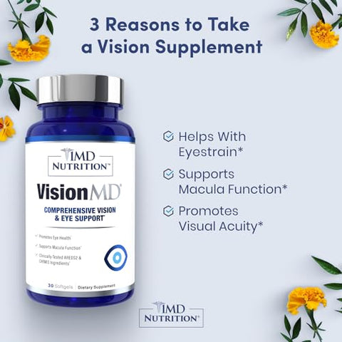 VisionMD Eye Vitamin CARMIS – Suplemento para os Olhos de Adultos – com OptiLut Luteína | 1MD Nutrition VisionMD Eye Vitamin CARMIS – Suplemento Ocular para Adultos – com OptiLut Luteína - 1MD Nutrition