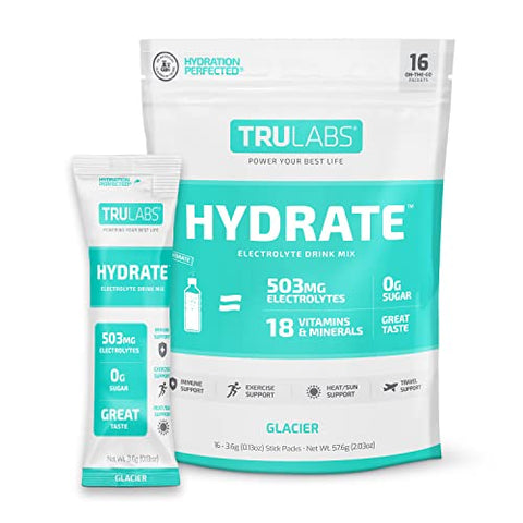 TRULABS - TruLabs Hydrate Glacier: Pó Hidratante com Eletrólitos para Bebida – Destaque em Hidratação