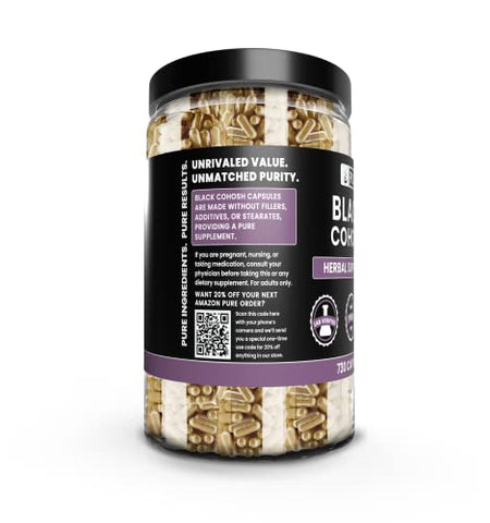 PURE ORIGINAL INGREDIENTS - Ingredientes Puros Originais Black Cohosh (730 Cápsulas) Sem Enchimentos de Magnésio ou Arroz, Sempre Puro, Verificado em Laboratório – Compre Agora!