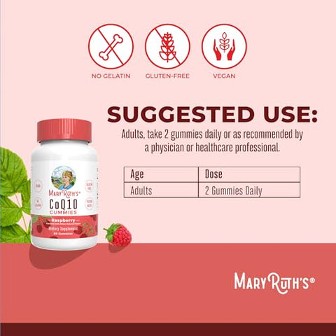 CoQ10 Gummies | Suprimento de 1 Mês | Suplemento CoQ10 para Adultos | Orgânicos MaryRuth - MaryRuth Organics