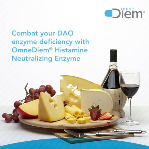 Histamine Digest DAO 30.000 HDU – 120 Cápsulas – Enzima Neutralizadora de Histamina – Alivie a Intolerância à Histamina com Diamina Oxidase - Omne Diem
