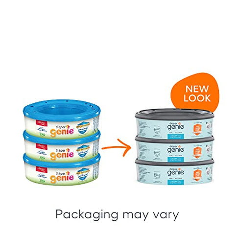 Diaper Genie - Refis de sacos para Diaper Genie 270 unidades (pacote com 3) com Máxima Vedação de Odor | Armazena até 810 fraldas de recém-nascido | Marca