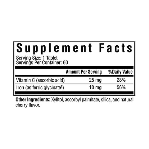 Suplemento de Ferro Chewable Seeking Health – Suporte ao Metabolismo Saudável – Auxilia a Função Muscular em Homens – 60 comprimidos