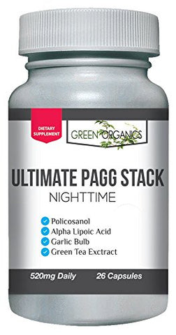 Green Organics - Ultimate PAGG Stack™ 4 Hour Body – Policosanol, Ácido Alfa Lipóico, Flavonóis de Chá Verde, Extrato de Alho | Tim Ferriss