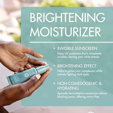 BOLDEN - Bolden Hidratante Facial Clareador SPF 30 com Vitamina C | Protetor Solar de Amplo Espectro UVA/UVB | Aplicação Transparente sem Resíduos Esbranquiçados | Ideal para Pele Rica em Melanina | 60 ml | Bolden