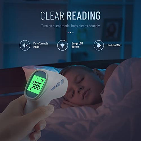 GoodBaby - Termômetro Digital Infravermelho para Testa de Adultos e Crianças, Alarme de Febre, Resultados Rápidos e Precisos, Fácil para Todas as Idades