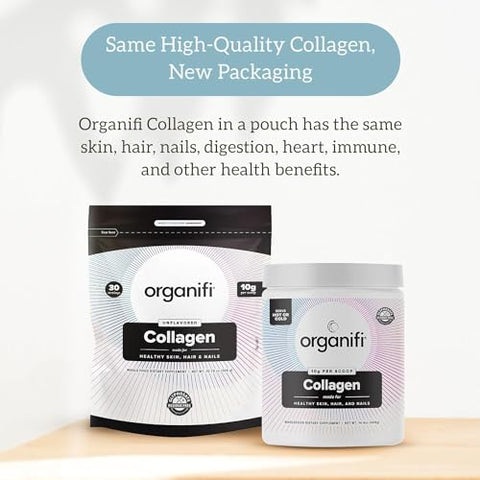 Colágeno em Pó – Cabelos mais Cheios, Unhas mais Fortes e Pele Radiante – Repõe e Reconstrói seu Corpo – Livre de Glúten, Lactose e Soja – Colágeno Hidrolisado Multi Colágeno - Organifi