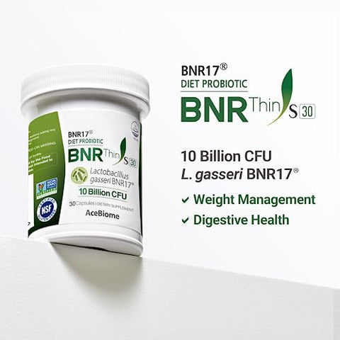 AceBiome - BNRThin S30: Lactobacillus Gasseri BNR17, 10 Bilhões CFU Garantidos, 30 Cápsulas