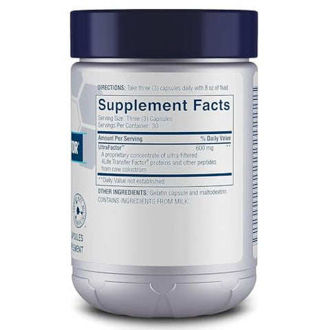 Transfer Factor Classic – Suplemento de Suporte Imunológico com Colostrum Bovino para Reconhecimento, Resposta e Memória do Sistema Imunológico Aprimorados – para Idades a partir de 2 anos – 90 Cápsulas Vegetais - 4Life