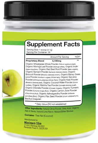 Maximum Slim - MaximumSlim Supergreens Queima de Gordura com 27 Nutrientes Naturais para Energia e Saúde Máximas