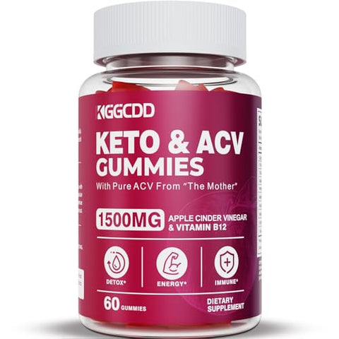 KGGCDD - (3 Pacotes) Gomas Keto ACV Extreme 1500MG Gomas Keto de Vinagre de Maçã Formuladas com Pó de Romã e Beterraba B12 Vegan Non GMO 180 Gomas