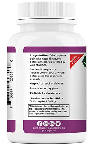 InterPlexus - Seriphos – Suplemento de Fosforilada de Serina Adaptogênica e Adrenal – Suporta a Função Adrenal Saudável, Livre de Glúten, Lactose e Soja – 100 Cápsulas (100 Porções)