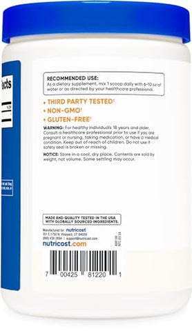 D-Aspartic Acid (DAA) em Pó 300g – Ácido D-Aspártico Puro - Nutricost