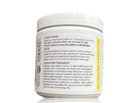 Bebida em Pó Imune-Ade de Limão Pêssego com Alta Dose de Vitamina C Não-OGM, 125g com L-lisina e Bromelina - Sufficient-C