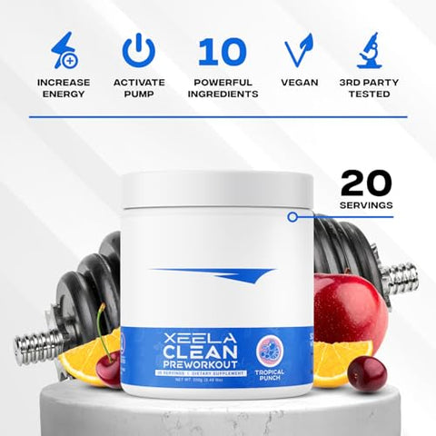 Pré-Treino Clean – Energia Explosiva para seus Treinos – 200g - XEELA