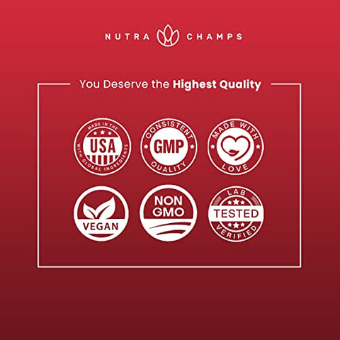 NutraChamps - Suplemento Óxido Nítrico | L-Arginina, L Citrulina Malato, AAKG, Casca de Pinheiro, Extrato de Semente de Uva | Potencializador de Óxido Nítrico de Alta Potência | Cápsulas de Óxido Nítrico para Homens