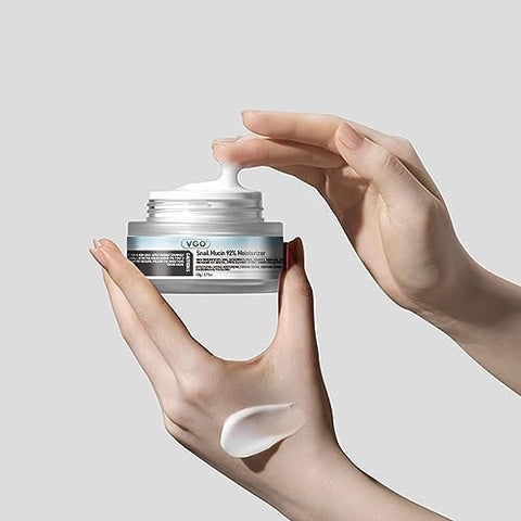 Hidratante Facial Diário VGO Snail Mucin 92% – Gel Reparador Hidratante para o Rosto Seco – 50g