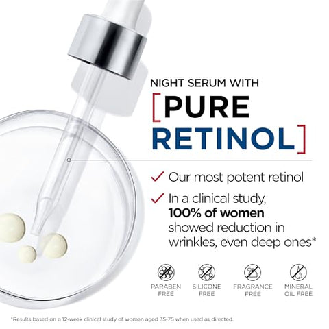 L'Oreal Paris - L’Oréal Paris Revitalift Triple Power LZR Serum Noturno para o Rosto, com 0,3% de Retinol Puro, Hidrata a Pele e Elimina Rugas Profundas, para Todos os Tipos de Pele, 30ml