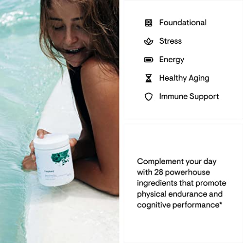 Daily Greens Plus – Pó de Verdes Completo com Matcha, Spirulina, Moringa e Adaptógenos, Cogumelo e Misturas Antioxidantes – Sabor Refrescante de Menta 200g – 30 Porções - THORNE