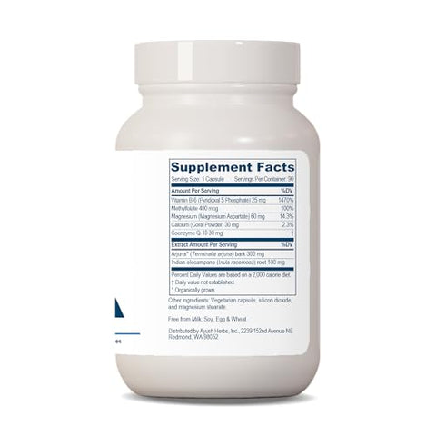 Arjuna Heart – Suporte Herbal Ayurvédico, Suplemento de Arjuna e Magnésio, 90 Cápsulas Vegetarianas - Ayush Herbs