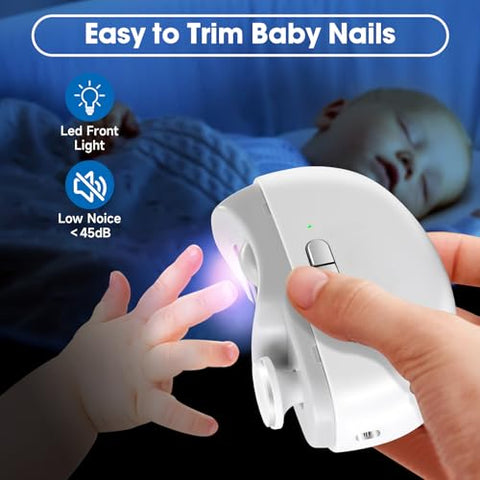 SUPERZZKKE - Cortador de Unhas Elétrico para Bebês – Aparador de Unhas 3 em 1, Polidor