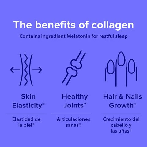 Colágeno em Cápsulas Beauty Sleep com Melatonina 6 mg – Fortalece Cabelos, Pele, Unhas e Articulações – Colágeno Hidrolisado para Mulheres e Homens, Suplemento de Peptídeos de Colágeno, 150 Cápsulas - Sanar Naturals