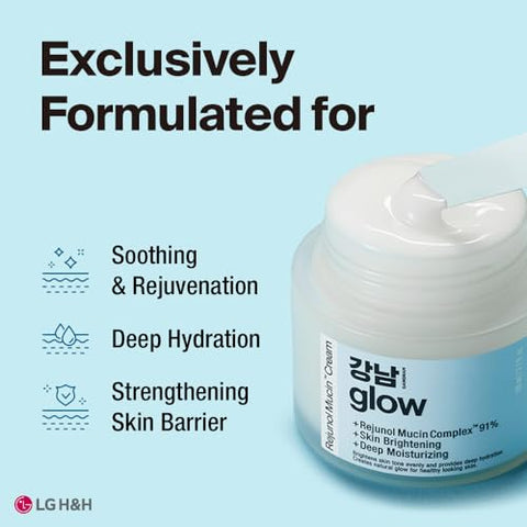 GANGNAM GLOW - Creme Facial Rejunol Mucin 110ml – Hidratante de Mucina de Caracol com Ácido Hialurônico