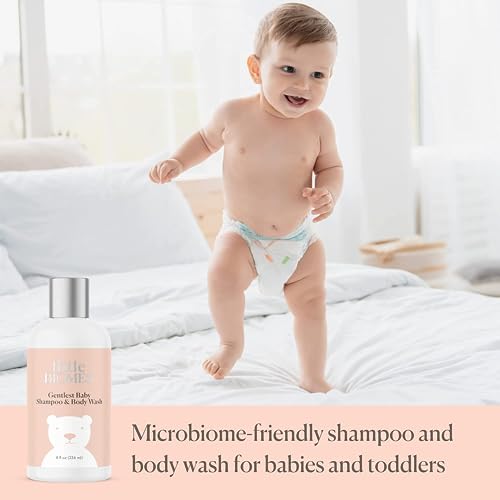 Little Biomes - Shampoo e Sabonete Líquido 2 em 1 para Bebês, com Calêndula Orgânica e Água de Rosas, Sem Fragrância, Hipoalergênico, Amigo do Microbioma (240 ml)