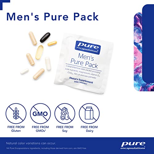 Men’s Pure Pack | Complexo Multivitamínico/Mineral com Magnésio Adicionado, Vitamina D3, CoQ10 e Ácidos Graxos Ômega-3* | 30 Pacotes - Pure Encapsulations